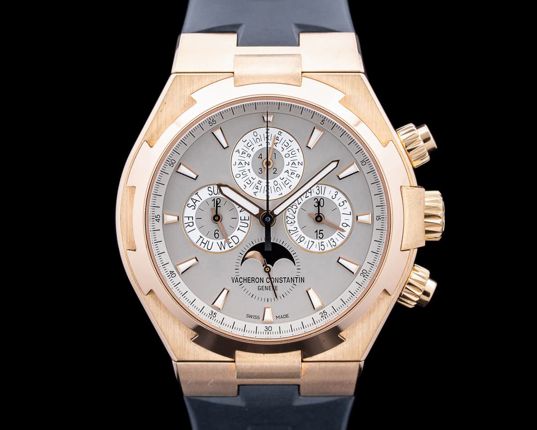 Vacheron Constantin 49020 Overseas Chronograph Perpetual Calendar 18K Rose Gold Gray Dial
