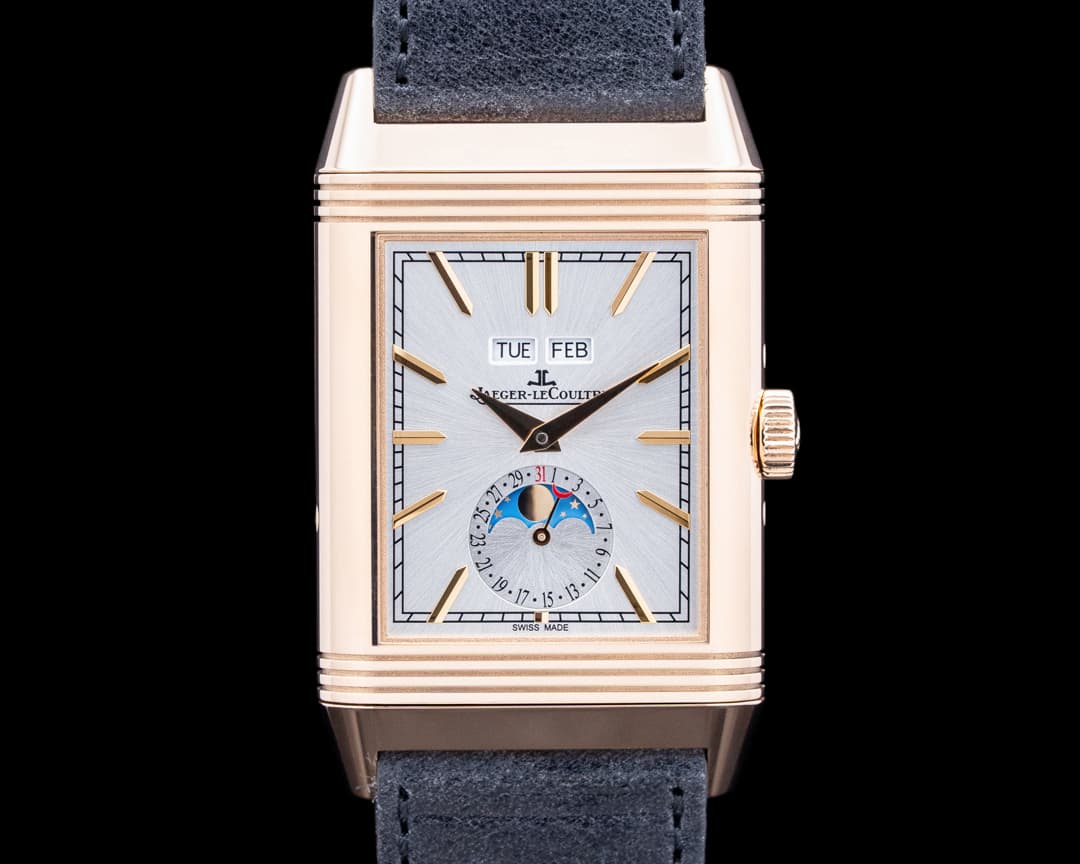 Jaeger LeCoultre Q3912532 Reverso Tribute Duoface Calendar 18K Rose Gold Silver Dial 2025