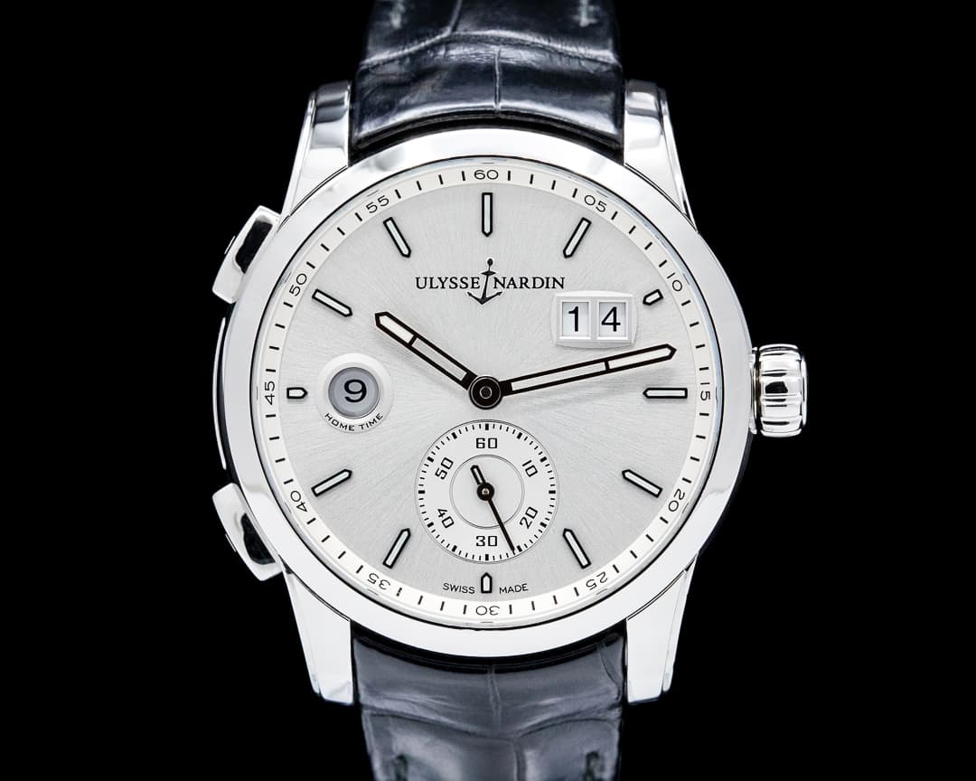 Ulysse Nardin 3343-126 Dual Time Manufacture SS Silver Dial