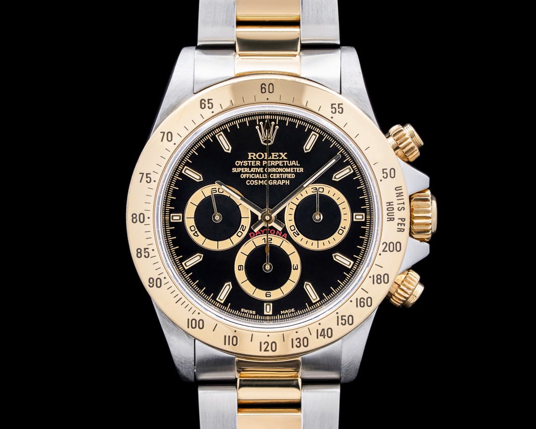 Rolex 16523 Zenith Daytona Cosmograph SS / 18K Yellow Gold Black Dial