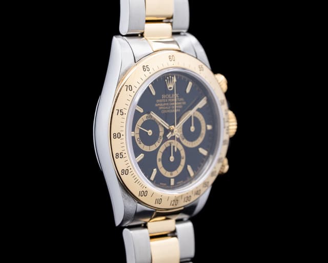 Rolex 16523 Zenith Daytona Cosmograph SS / 18K Yellow Gold Black Dial ...