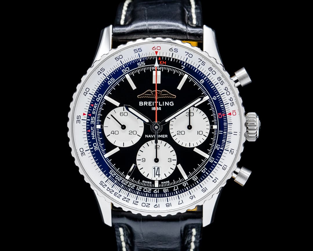 Breitling AB0138 Navitimer B01 Chronograph 43 SS Black Dial