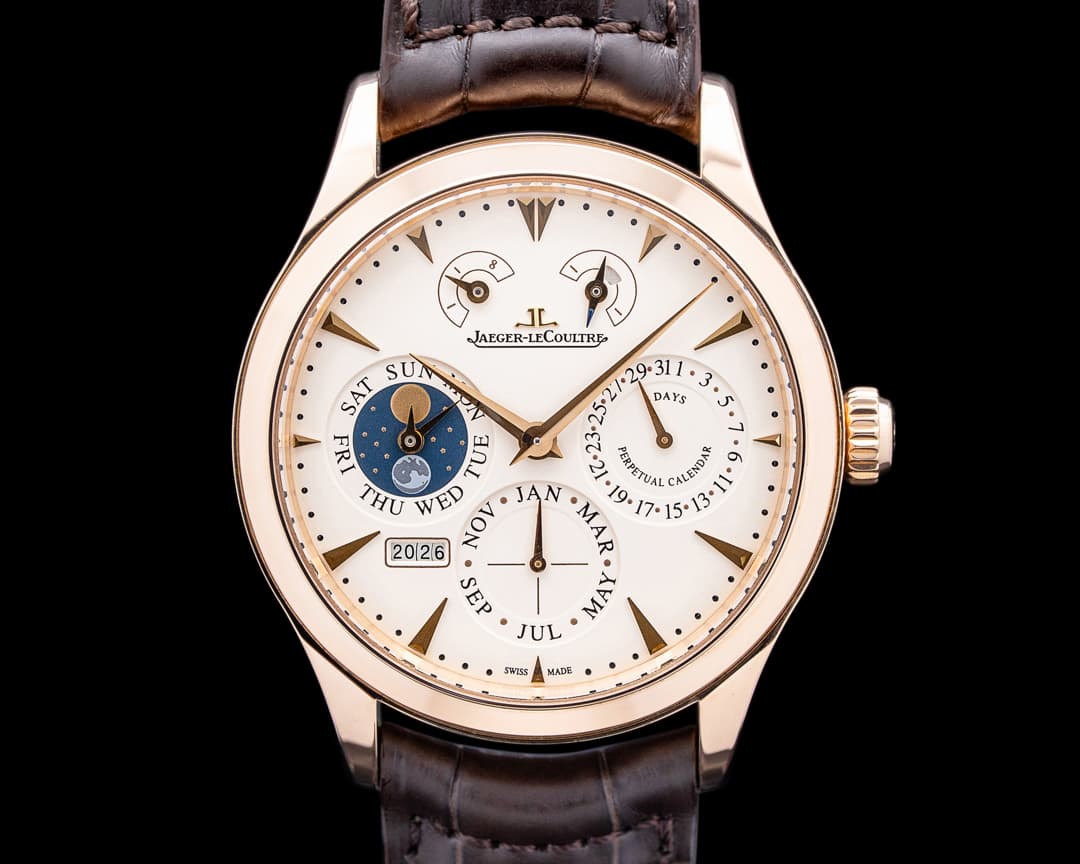 Jaeger LeCoultre Q1612420 Master Eight Days Perpetual 18K Rose Gold Ivory Dial