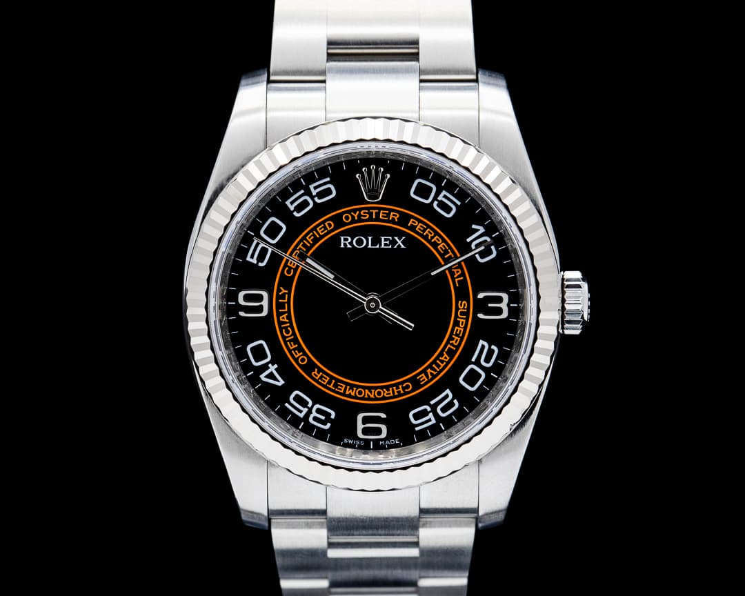 Image of Rolex 116034 Oyster Perpetual "Harley Davidson" SS Black Dial