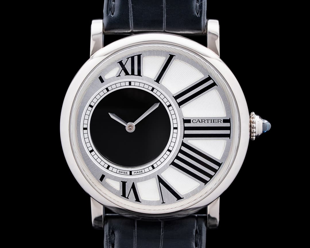 Cartier W1556224 Rotonde de Cartier Mysterious Hour 18K White Gold Silver Dial