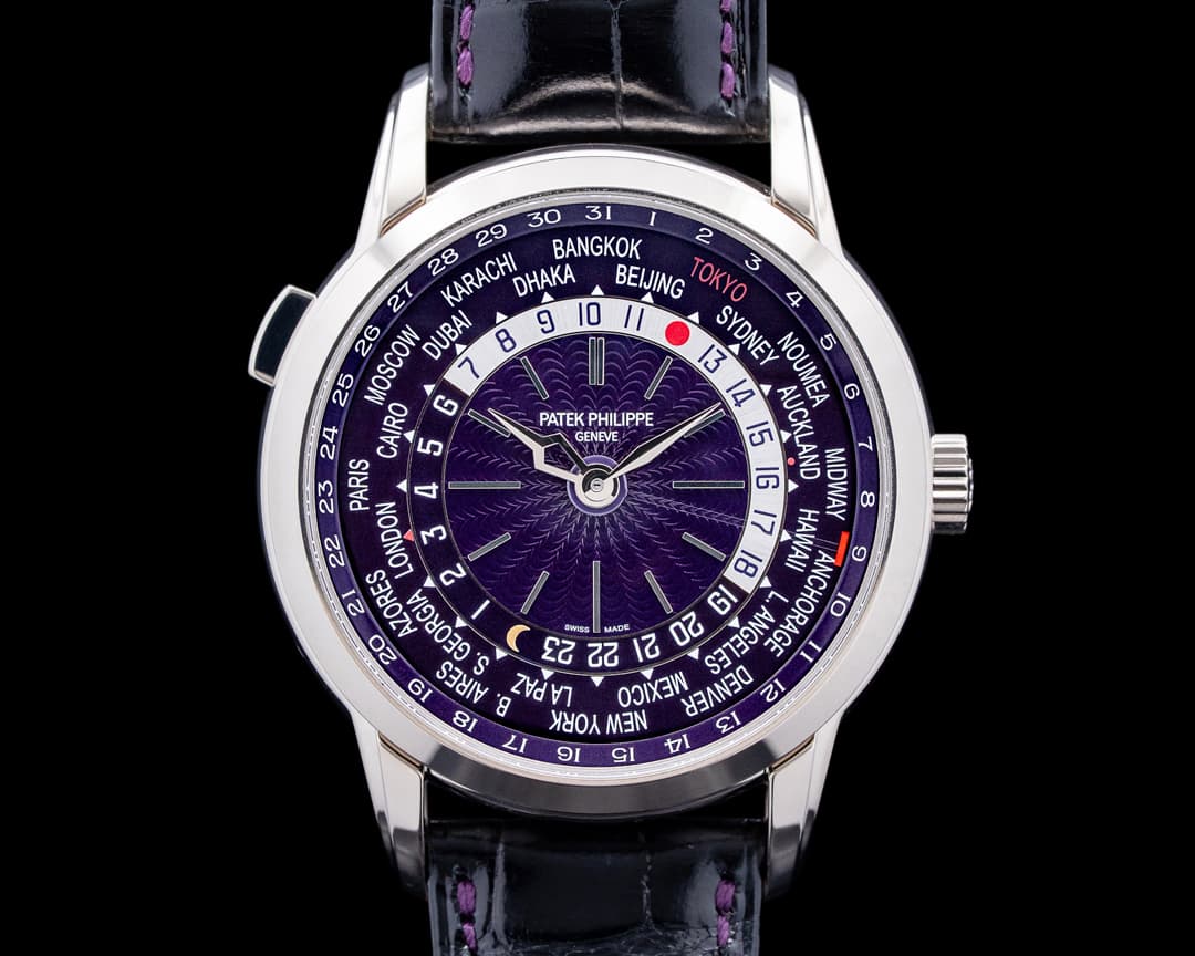 Patek Philippe World Time Date "Tokyo Edition" 18K White Gold Purple Dial