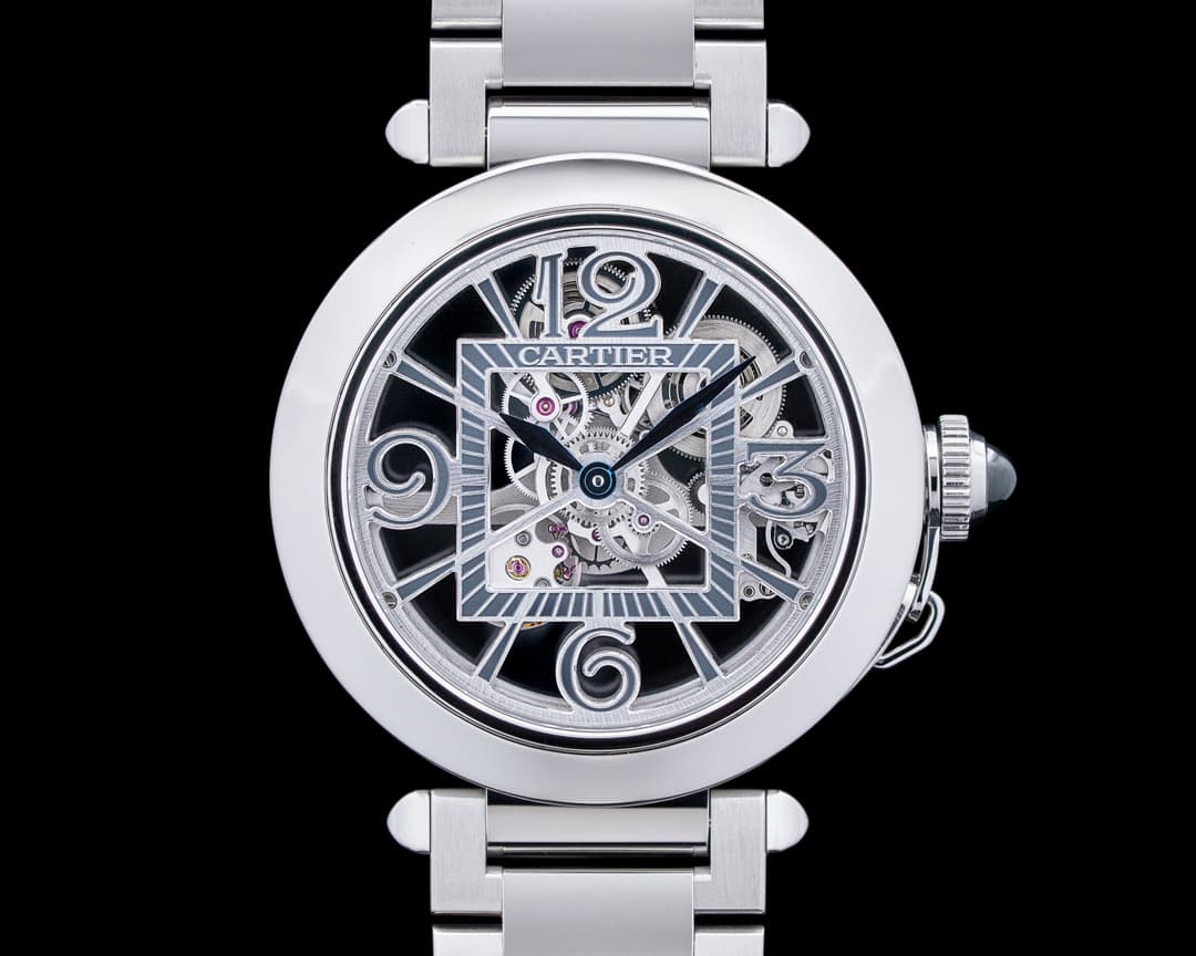 Cartier WHPA0007 Pasha de Cartier SS Skeleton Dial