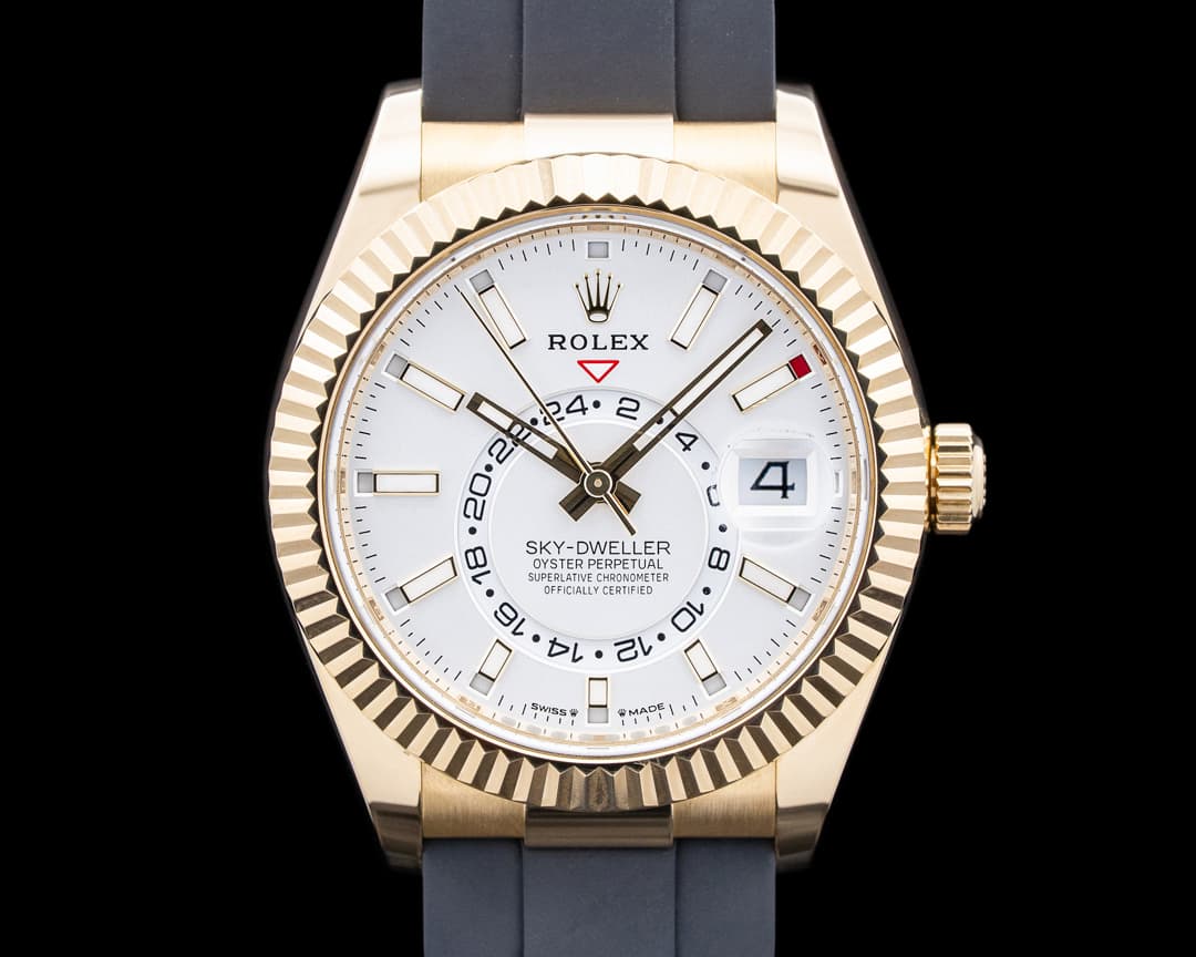 Rolex 336238 Sky-Dweller 18K Yellow Gold White Dial