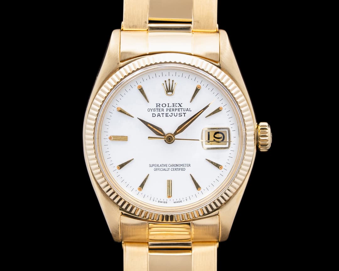 Image of Rolex 6605 Datejust 18K Yellow Gold White Dial Circa. 1956