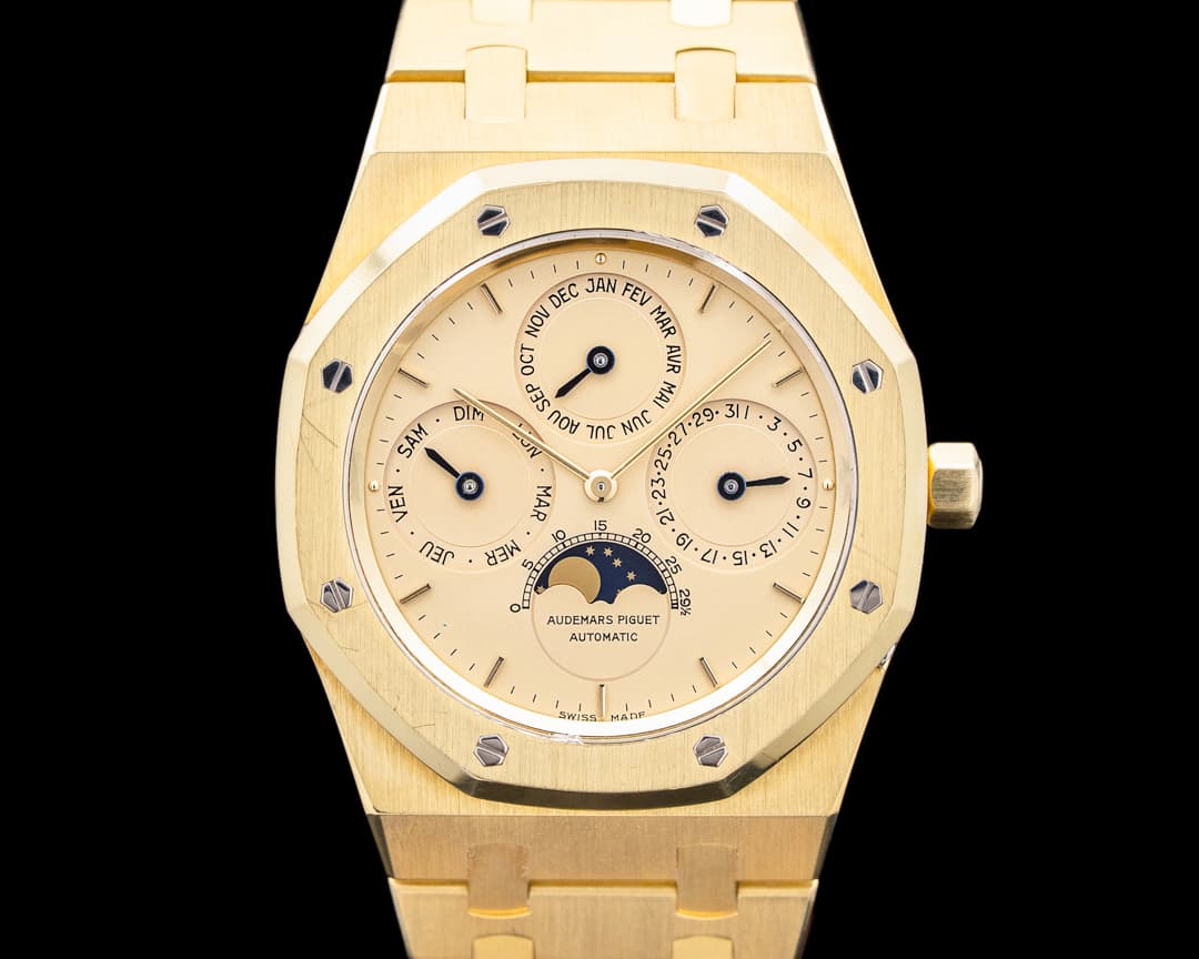 Audemars Piguet 25554BA Royal Oak Perpetual Calendar 18K Yellow Gold Champagne Dial RARE