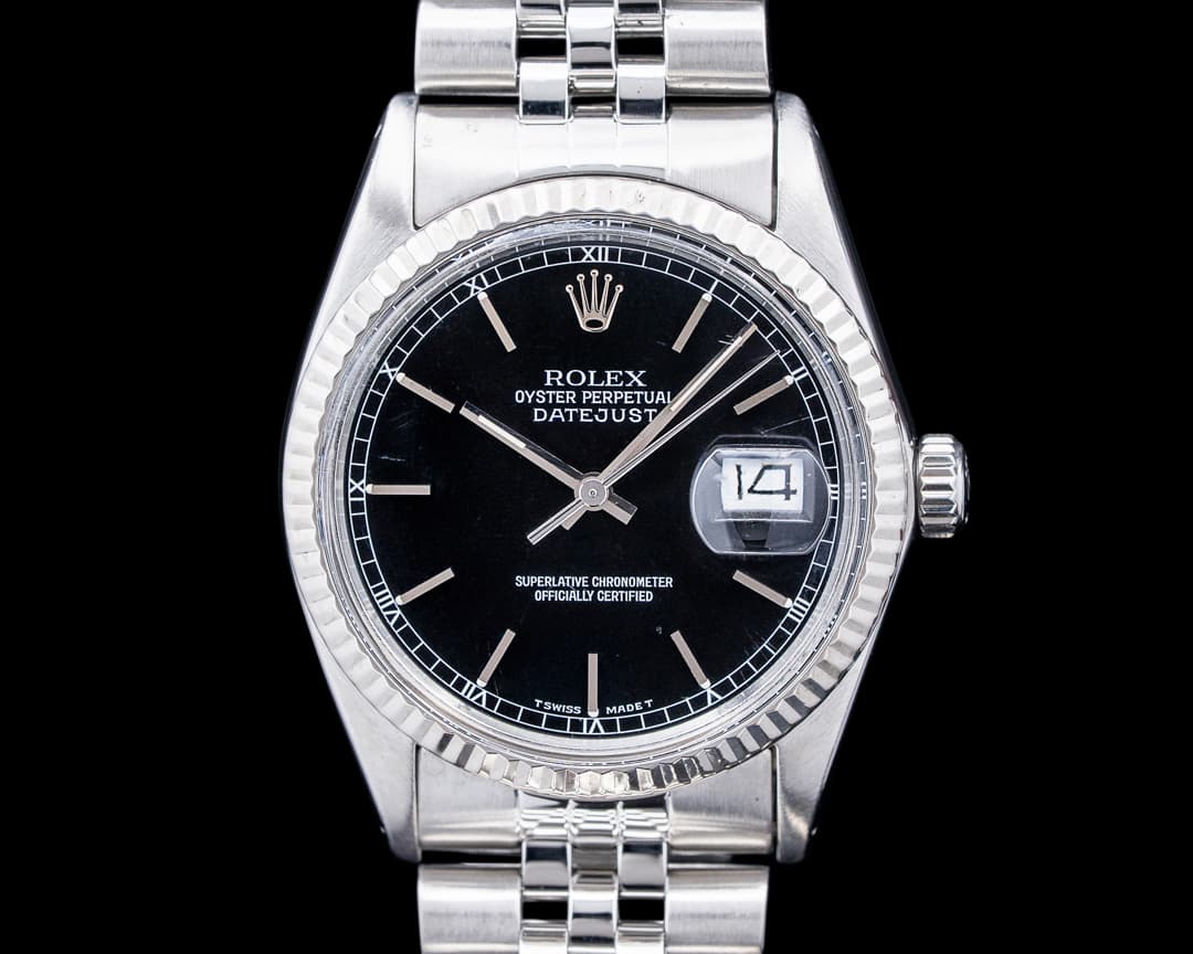 Rolex 16014 Datejust SS Jubilee Black Dial Circa. 1987