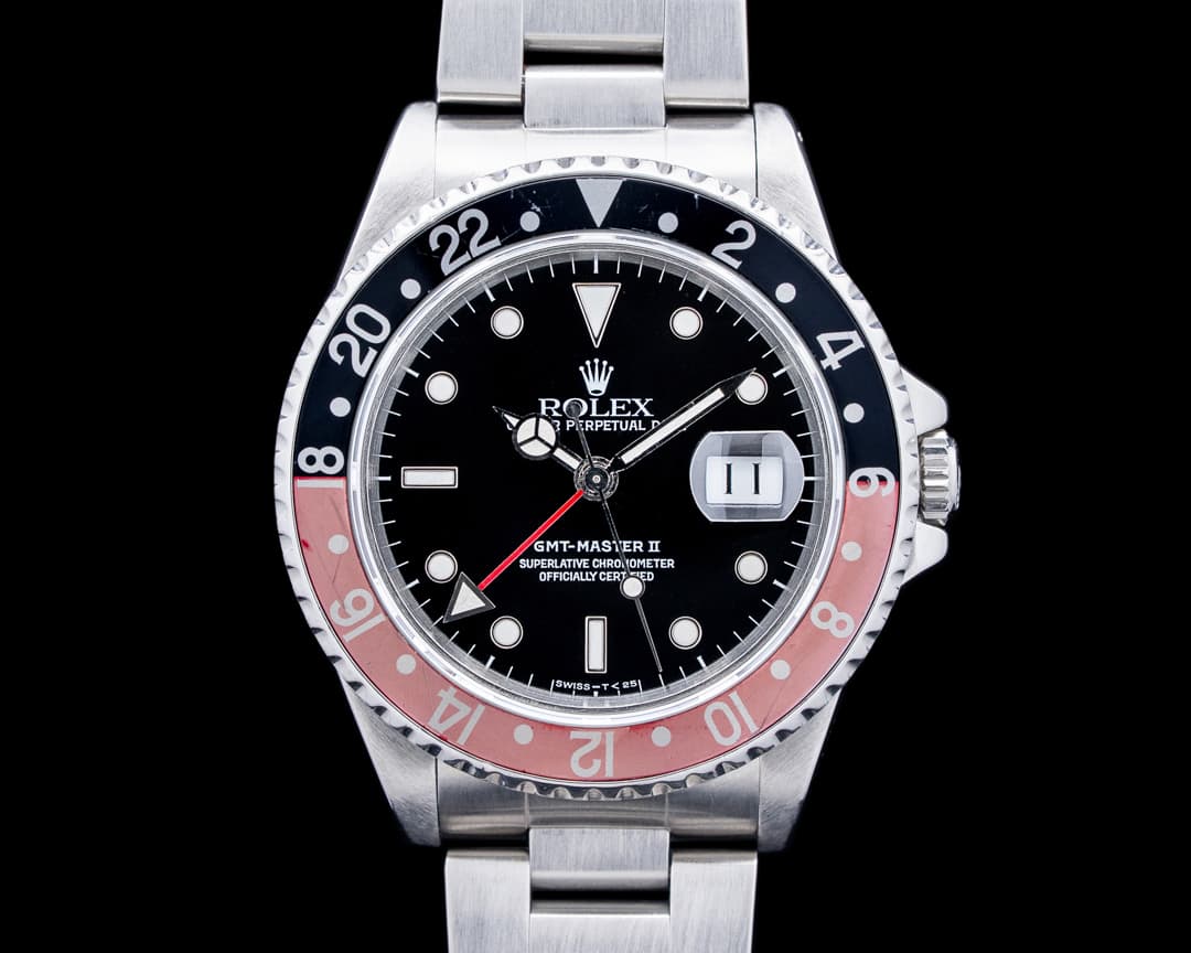 Rolex 16710 GMT-Master II Coke Bezel SS Black Dial Circa. 1990