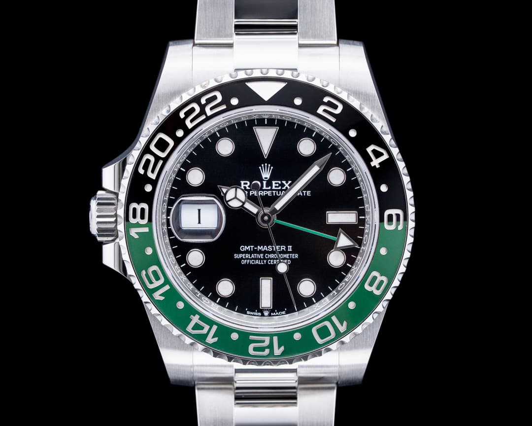 Rolex 126720VTNR GMT-Master II Left-Handed SS Black Dial