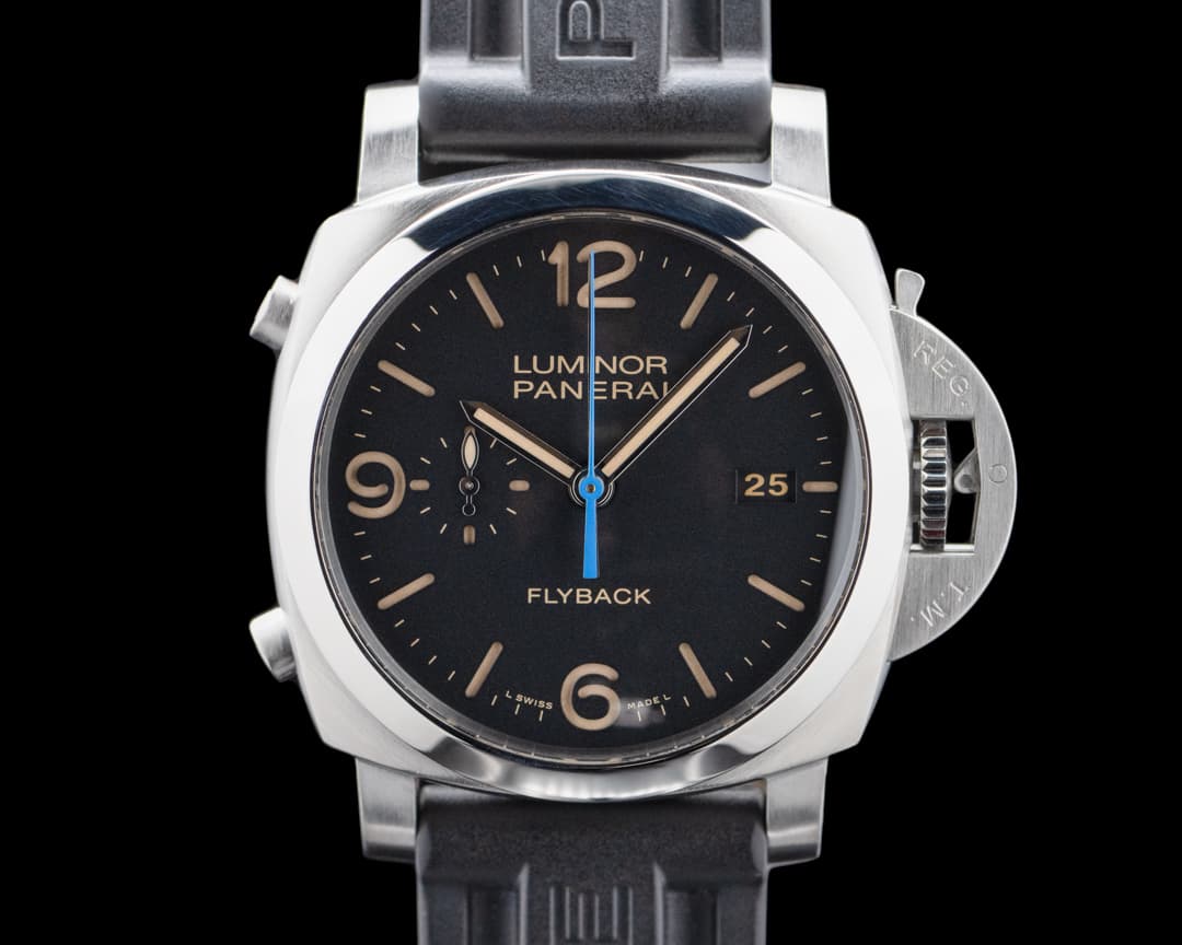 Panerai PAM00524 Luminor 1950 3 Days Chrono Flyback Acciaio SS Black Dial