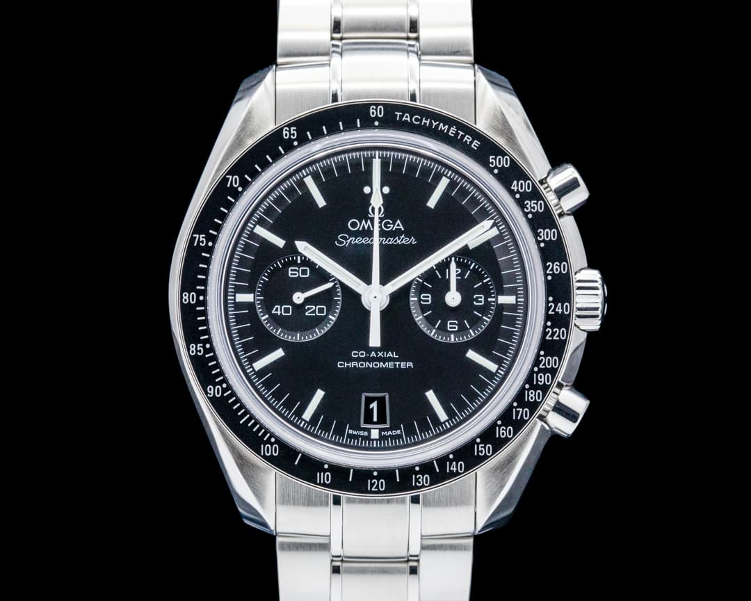 Omega Speedmaster Moonwatch Co Axial Chronograph SS Black Dial