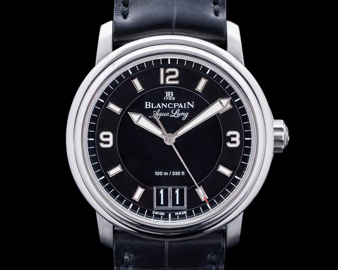 Blancpain 2850B Aqua Lung Grande Date Stainless Steel Black Dial LIMITED