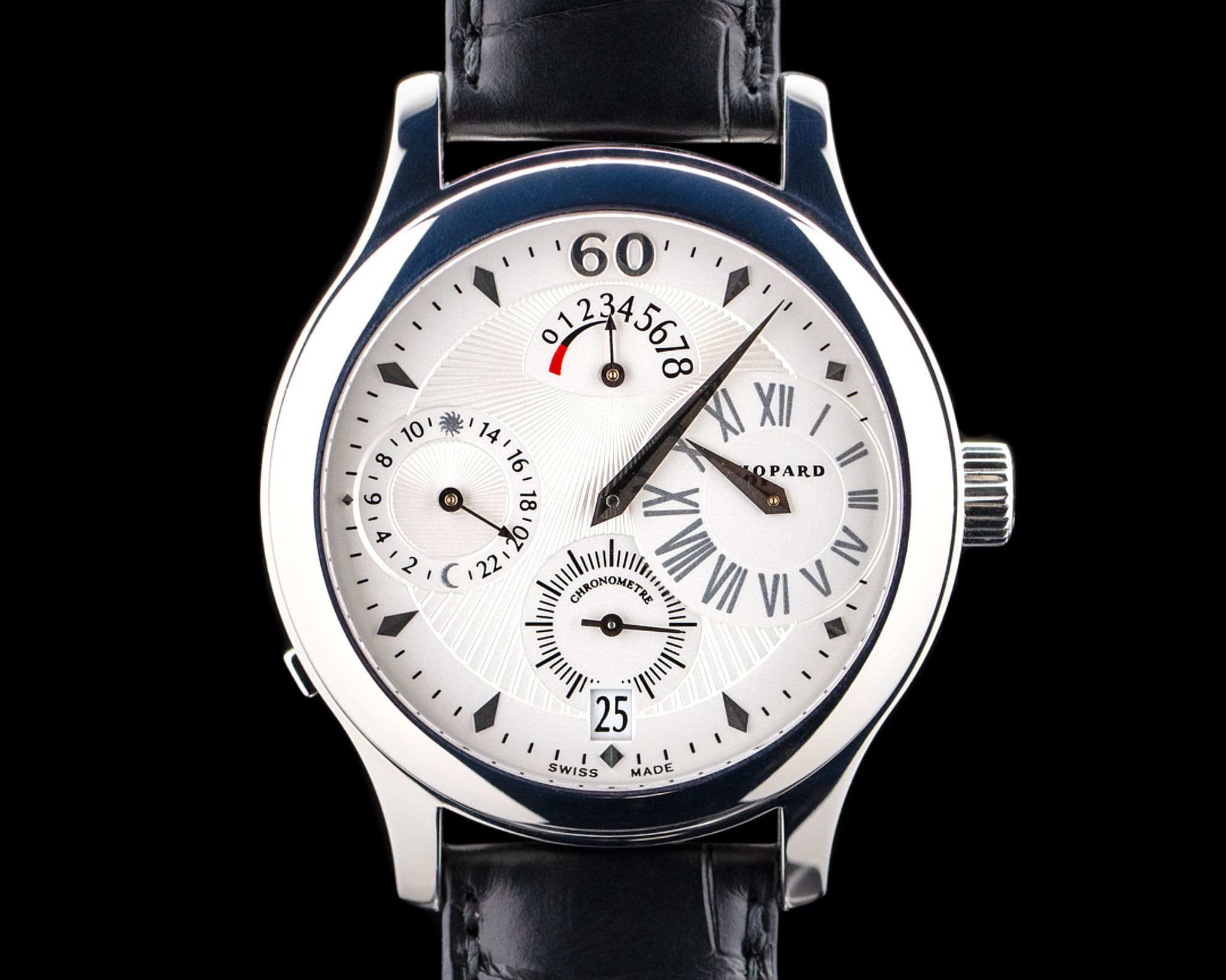 Chopard 16/1874 LUC Regulator GMT 18K White Gold Silver Dial LIMITED