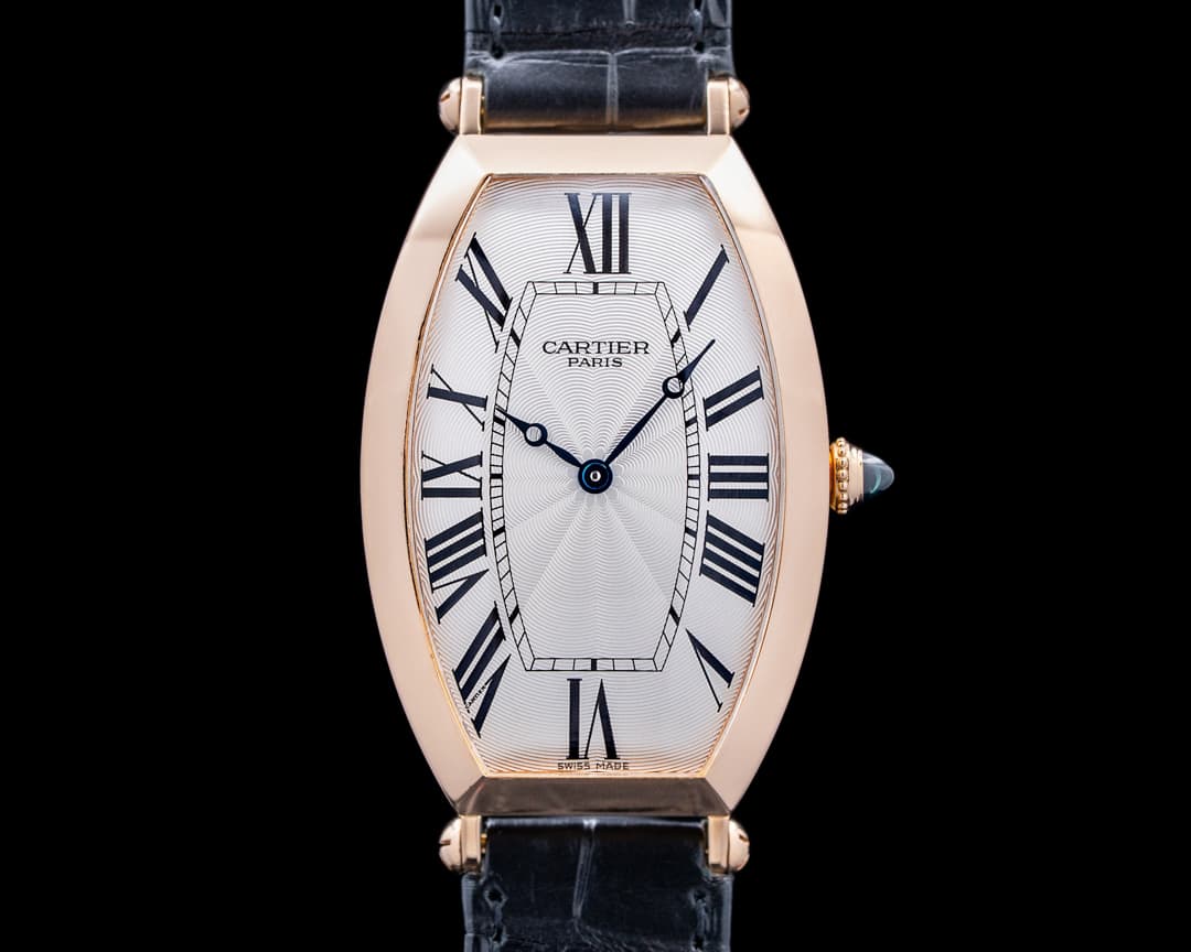 Image of Cartier 2802K Tonneau XL CPCP 18K Rose Gold Silver Dial LIMITED
