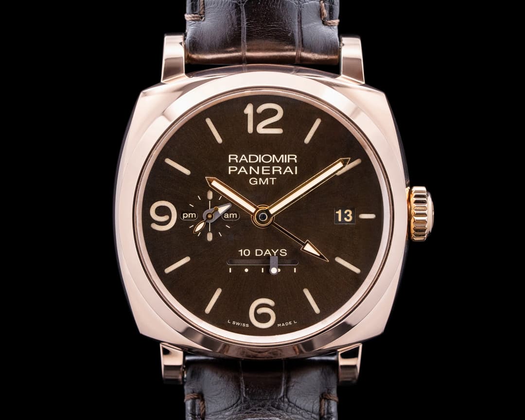 Image of Panerai PAM00624 Radiomir 1940 10 Days GMT 18K RG Brown Dial LIMITED