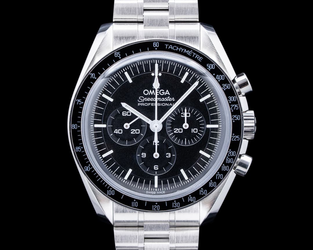 Omega Speedmaster Professional Moonwatch Hesalite SS Black Dial 2025