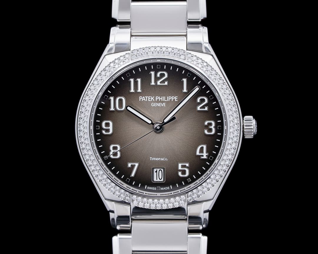 Patek Philippe 7300/1200A-010 Twenty~4 "Tiffany & Co." SS Diamond Bezel Gray Dial