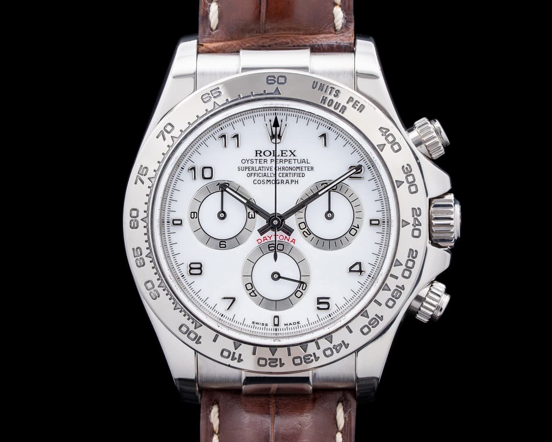 Rolex 116519 Daytona 18K White Gold White Dial