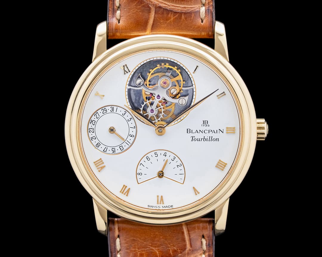 Image of Blancpain Villeret Flying Tourbillon 8 Days 18K Yellow Gold White Dial