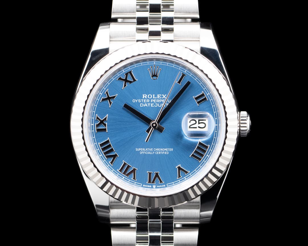 Rolex 126334 Datejust 41 Fluted Bezel Jubilee SS Blue Roman Dial 2025
