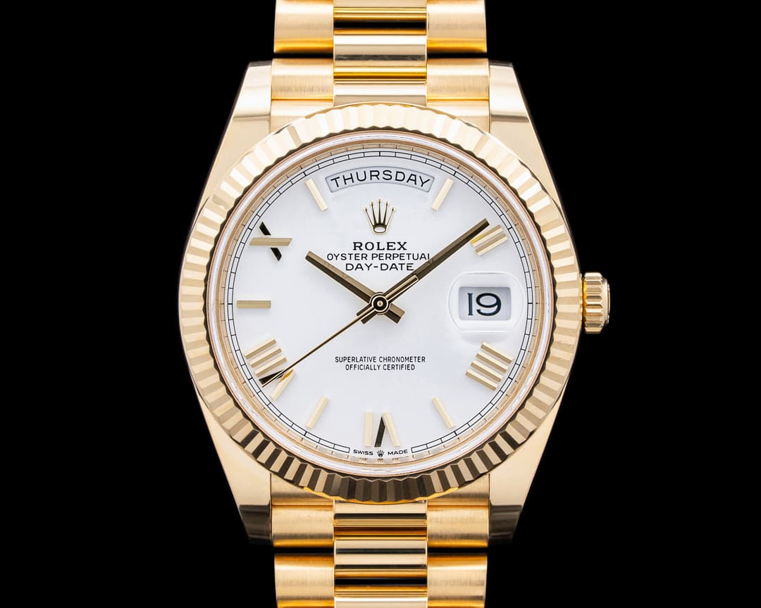 Rolex 228238 Day-Date 40MM 18K Yellow Gold White Roman Dial
