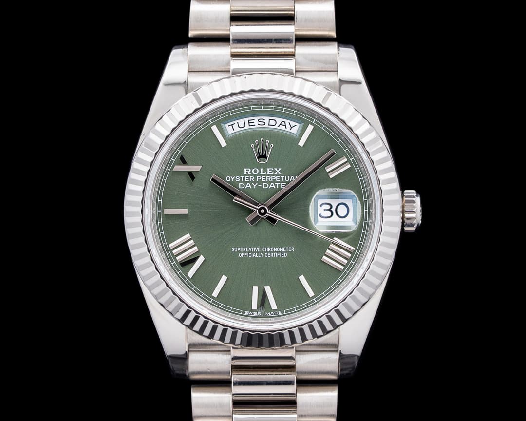 Rolex 228239 Day-Date 40MM 18K White Gold Green Roman Dial