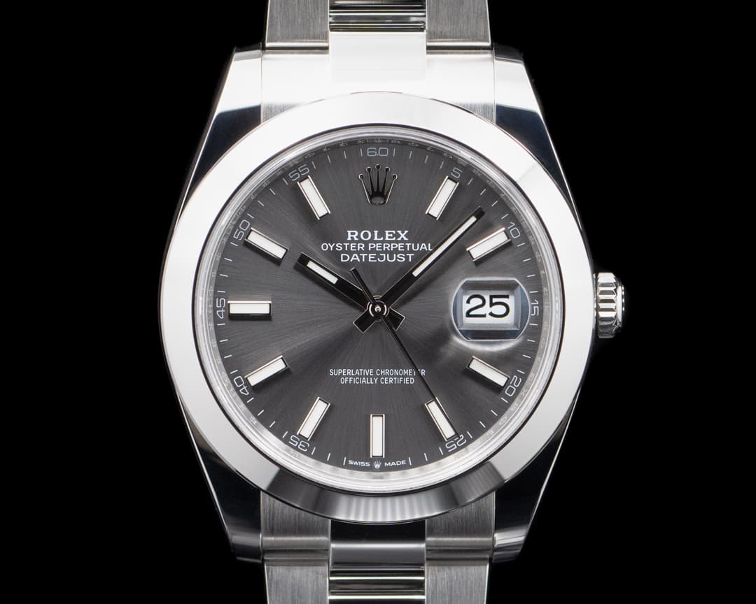 Rolex 126300 Datejust 41 SS Rhodium Stick Dial