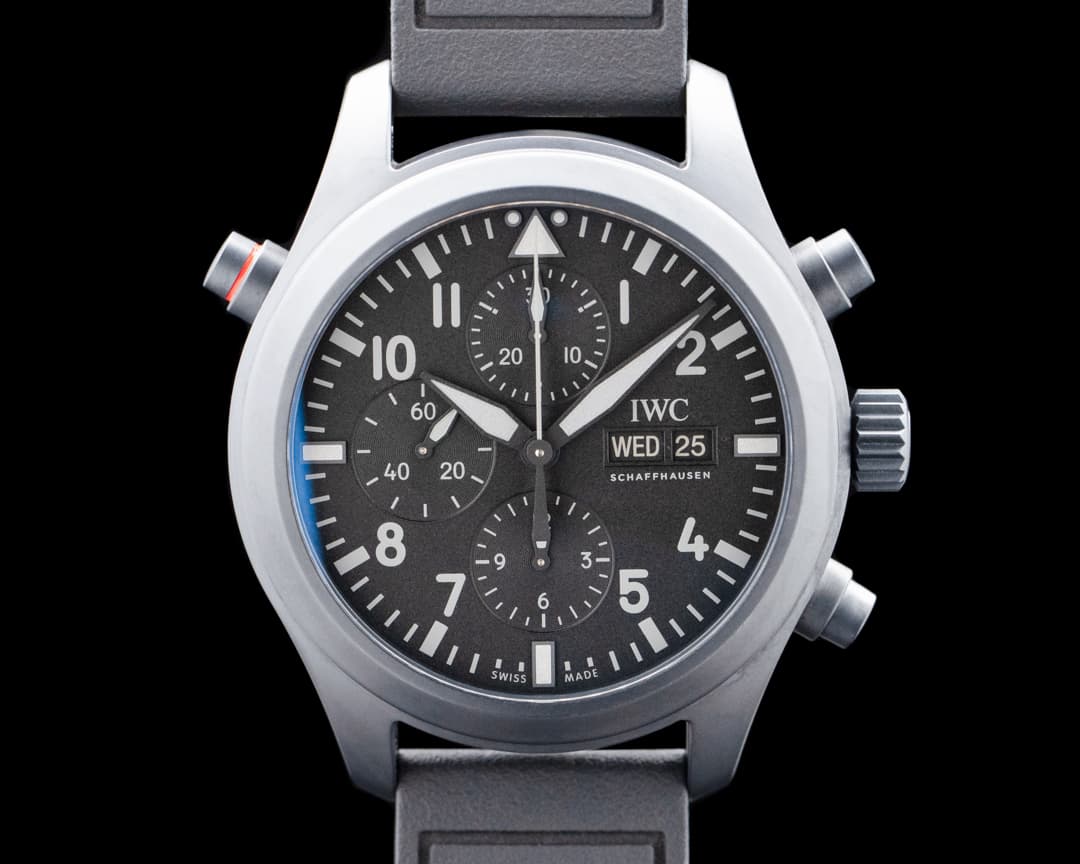 IWC IW371815 Pilot's Watch Double Chronograph TOP GUN Ceratanium Black Dial