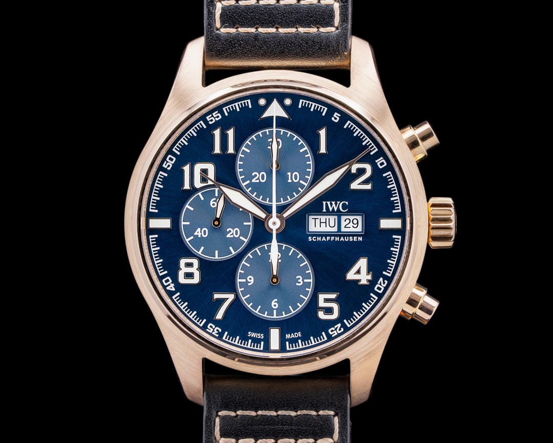 IWC IW377721 Pilot Chronograph "Le Petit Prince" 18K Rose Gold Blue Dial