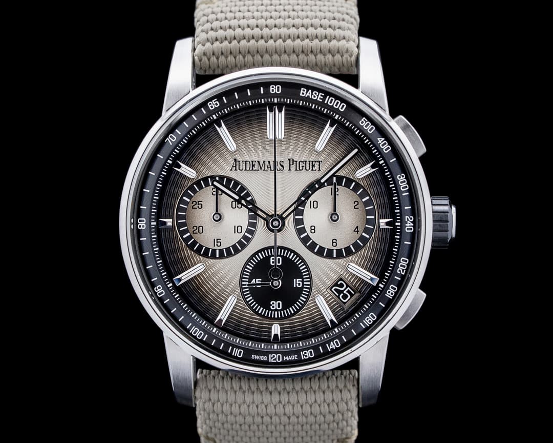 Audemars Piguet 26393QT Code 11:59 Chronograph SS Smoked Beige Dial