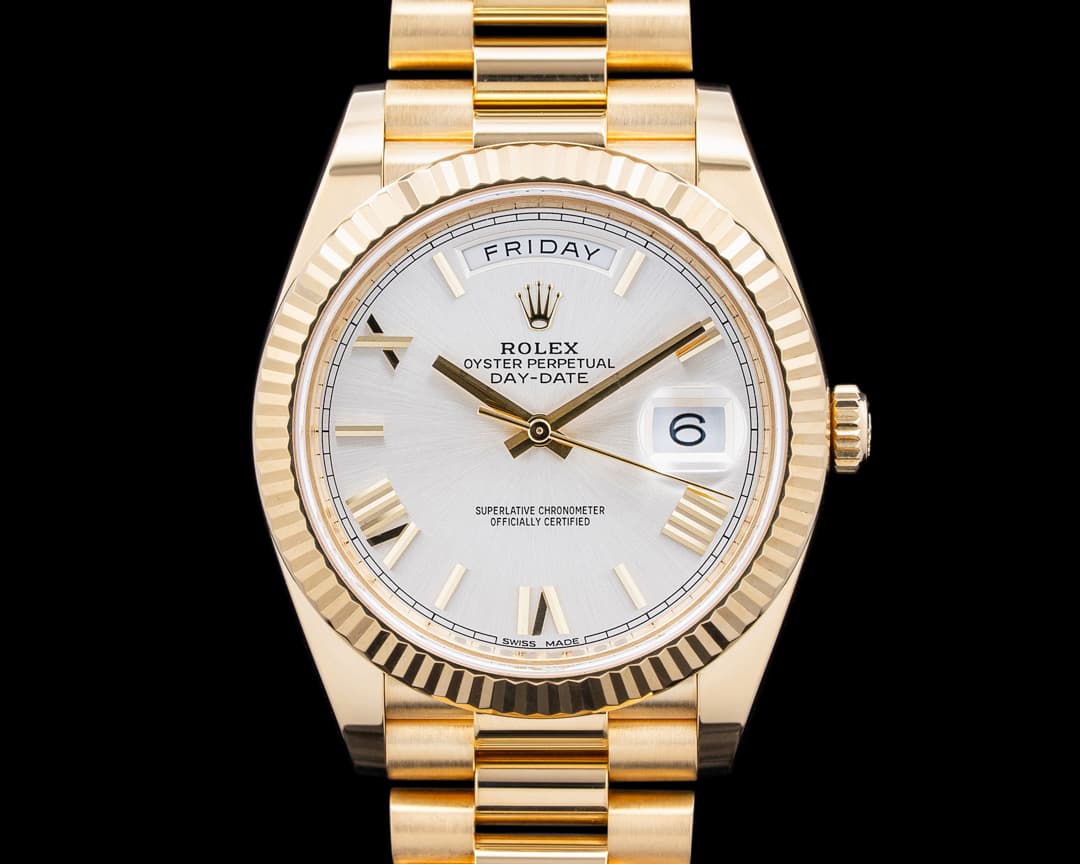 Rolex 228238 Day-Date 40MM 18K Yellow Gold Silver Roman Dial