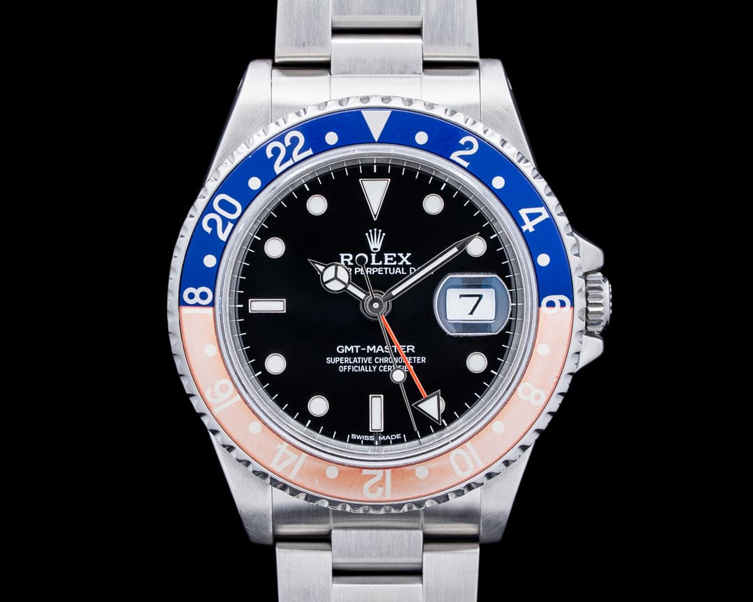 Rolex 16700 GMT-Master Pepsi SS Black Dial FULL SET Circa 1990