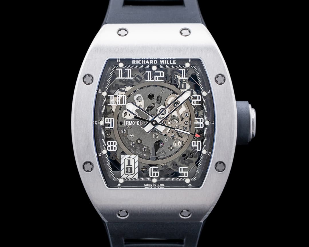 Richard Mille RM010 Automatic Oversize Date Titanium Skeleton Dial