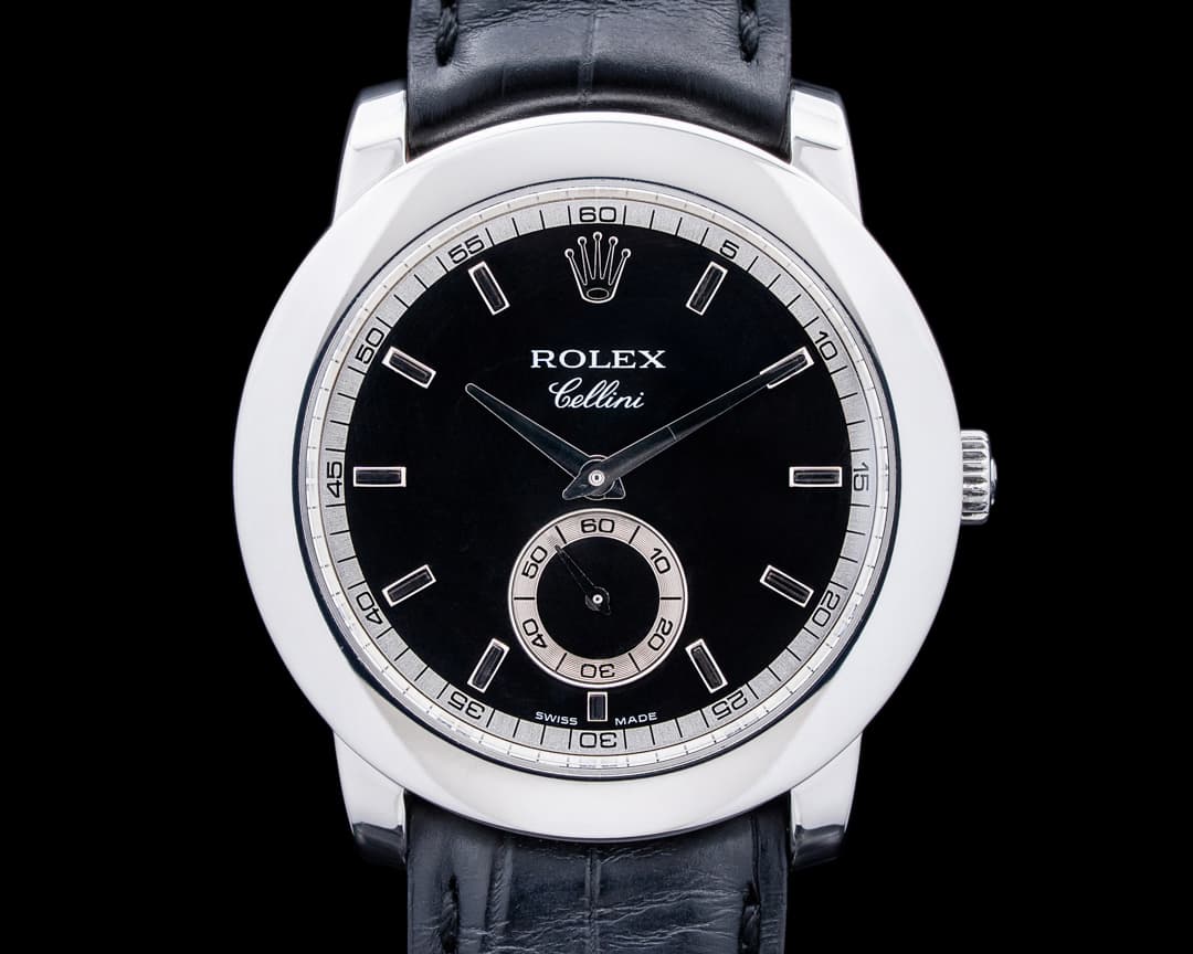 Rolex 5241 Cellini 38mm Platinum Black Dial Circa. 2005