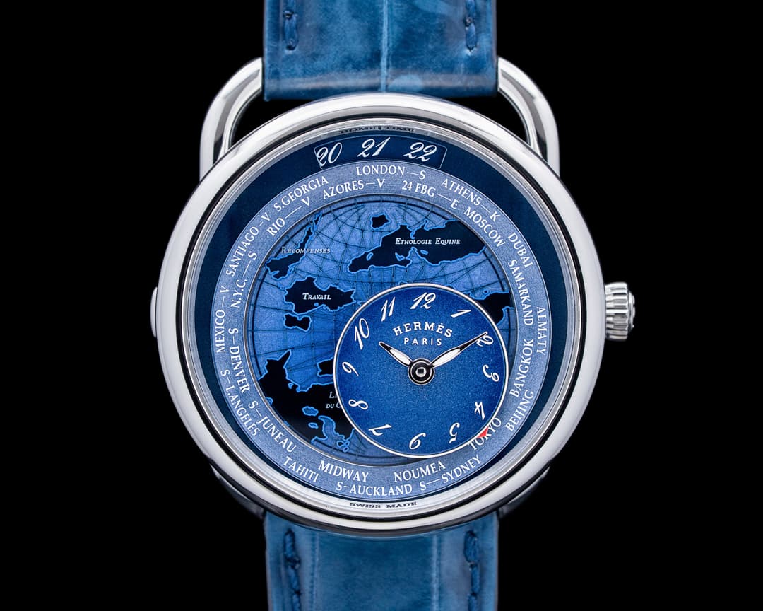 Hermes AR10.510.630 Arceau Le Temps Voyageur SS Blue Dial 2025