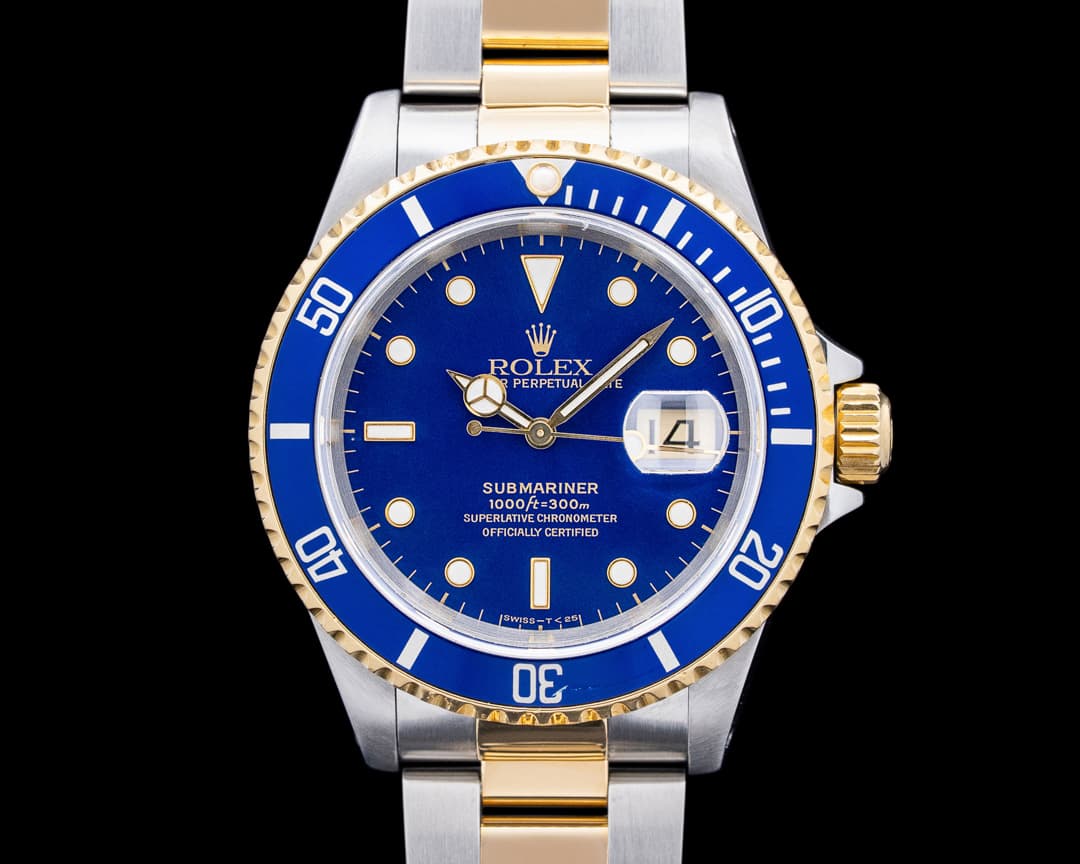 Rolex 16613 Submariner SS / 18K Yellow Gold Blue Dial FULL SET