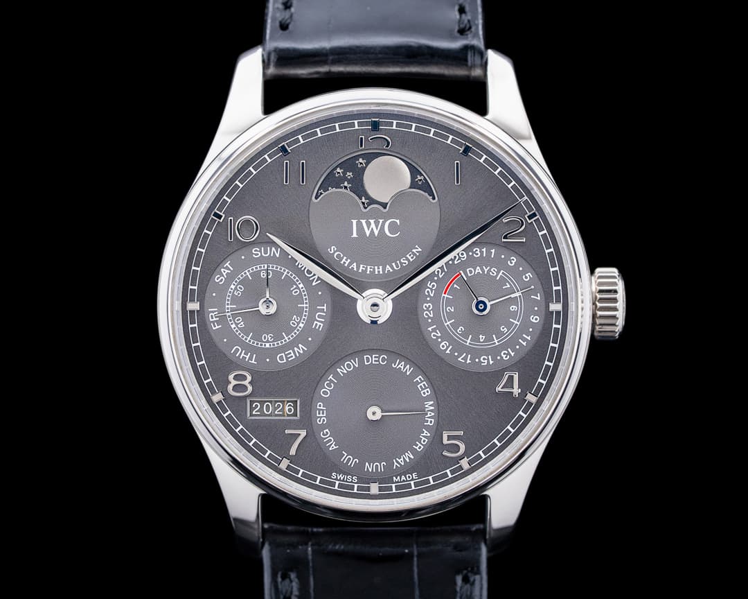 IWC IW502218 Portuguese Perpetual Calendar 18K White Gold Gray Dial