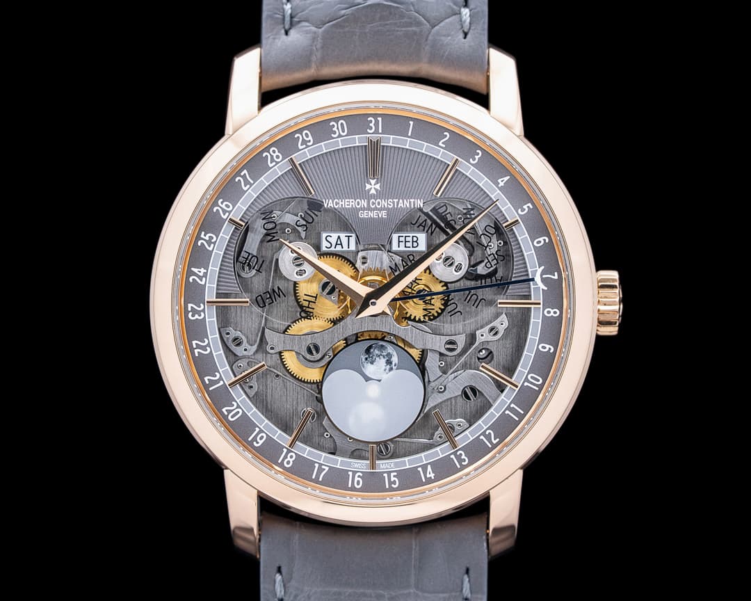 Vacheron Constantin 4020T Traditionnelle Complete Calendar 18K Rose Gold Skeleton Dial