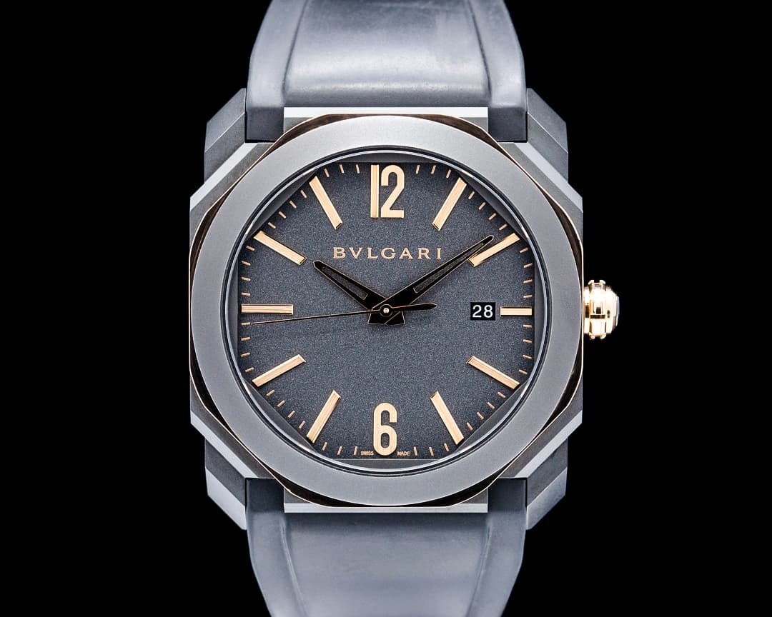 Bulgari 103085 Octo L'Originale 18K RG / SS Black Dial