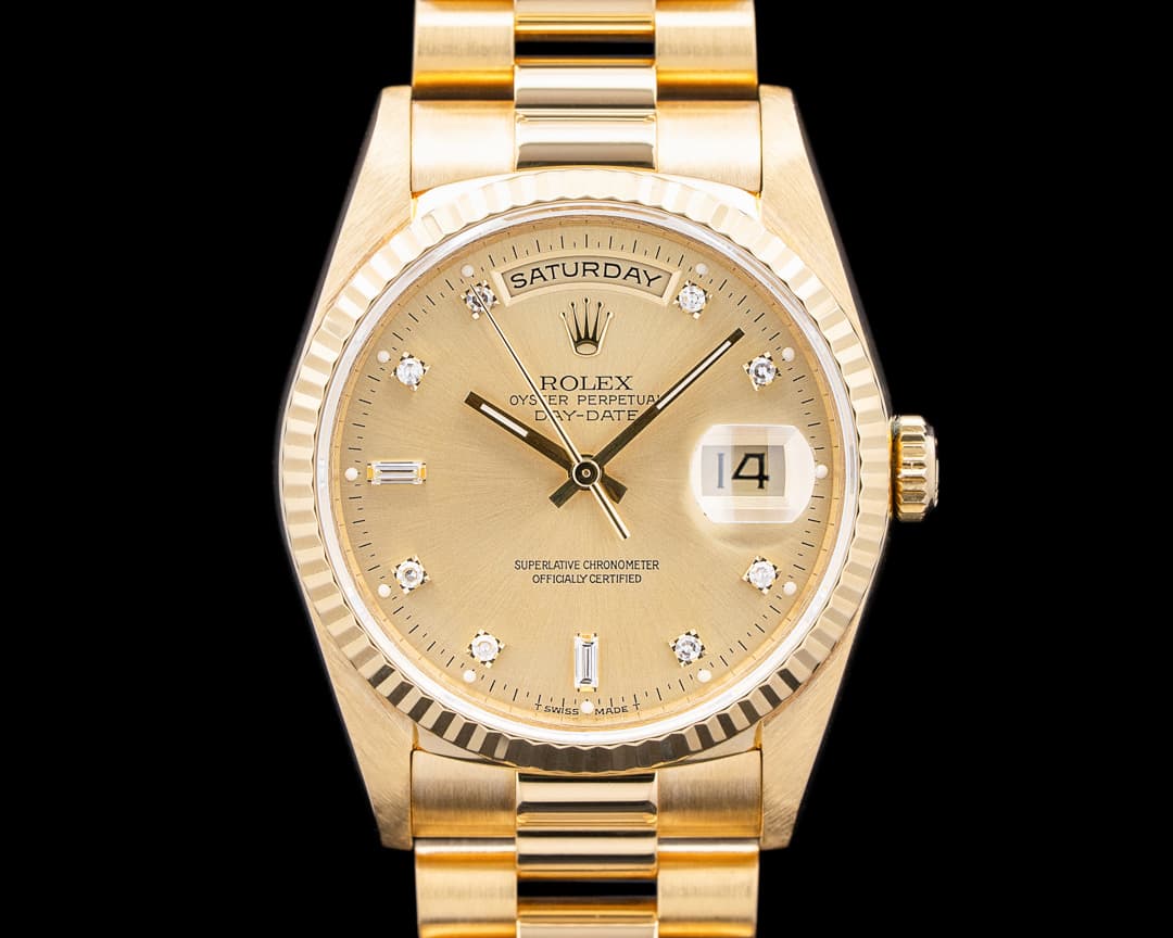 Rolex 18238 Day Date President 18K YG Champagne Dial Circa. 1990 SHARP