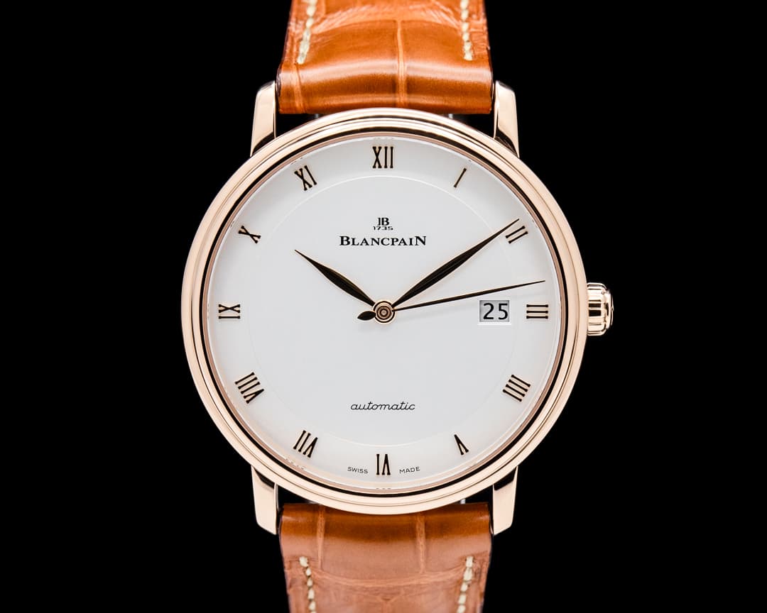 Image of Blancpain Villeret Ultra Slim Automatic 18K Rose Gold Silver Dial