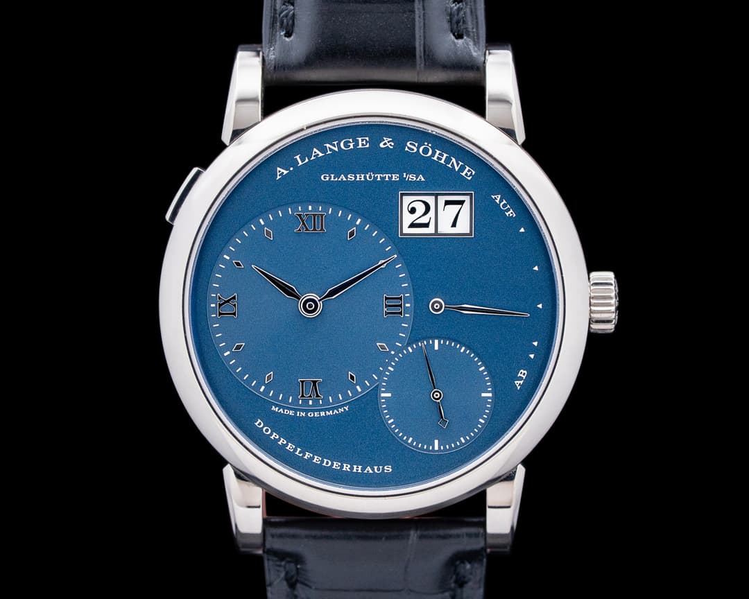 Image of A. Lange and Sohne 191.028 Lange 1 18K White Gold Blue Dial RARE