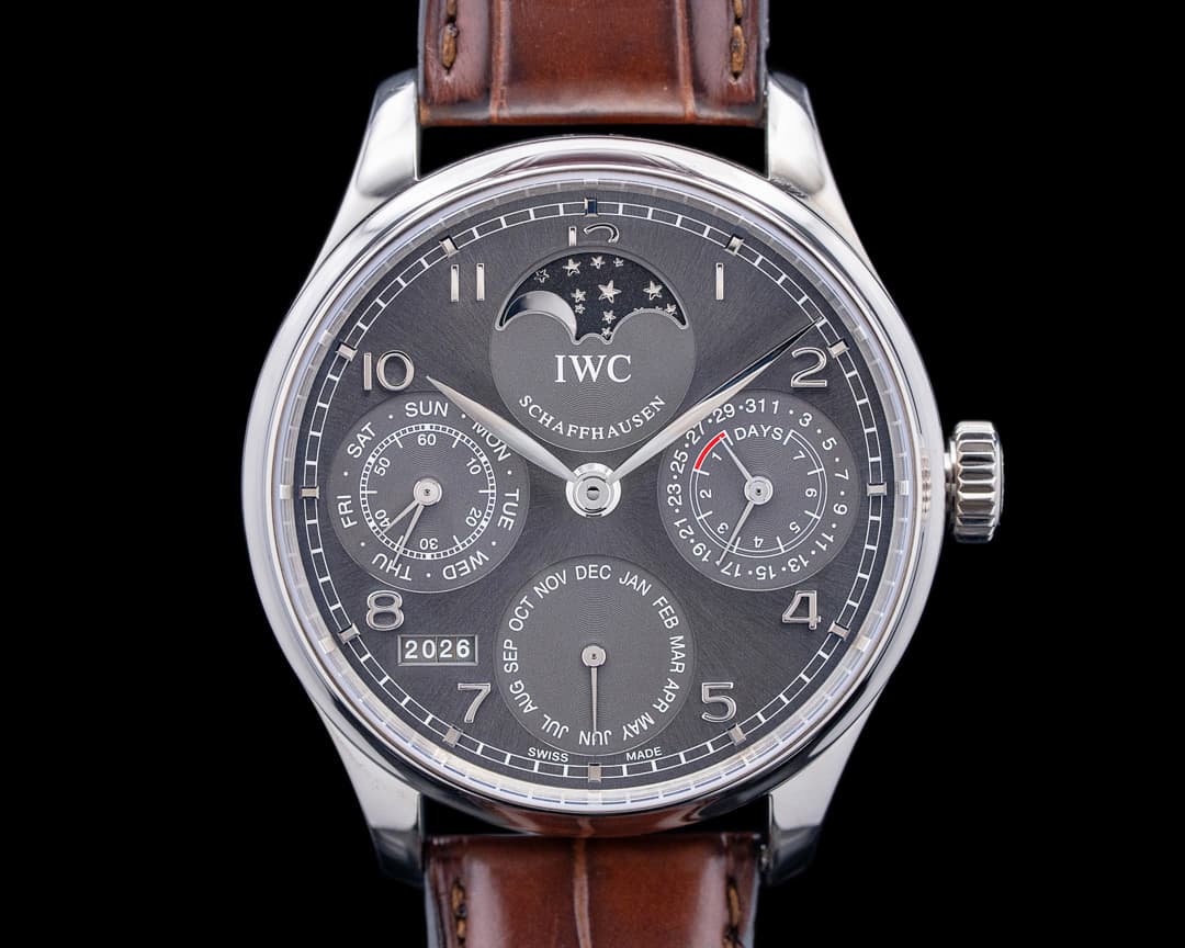 Image of IWC IW502307 Portuguese Perpetual Calendar 18K White Gold Gray Dial