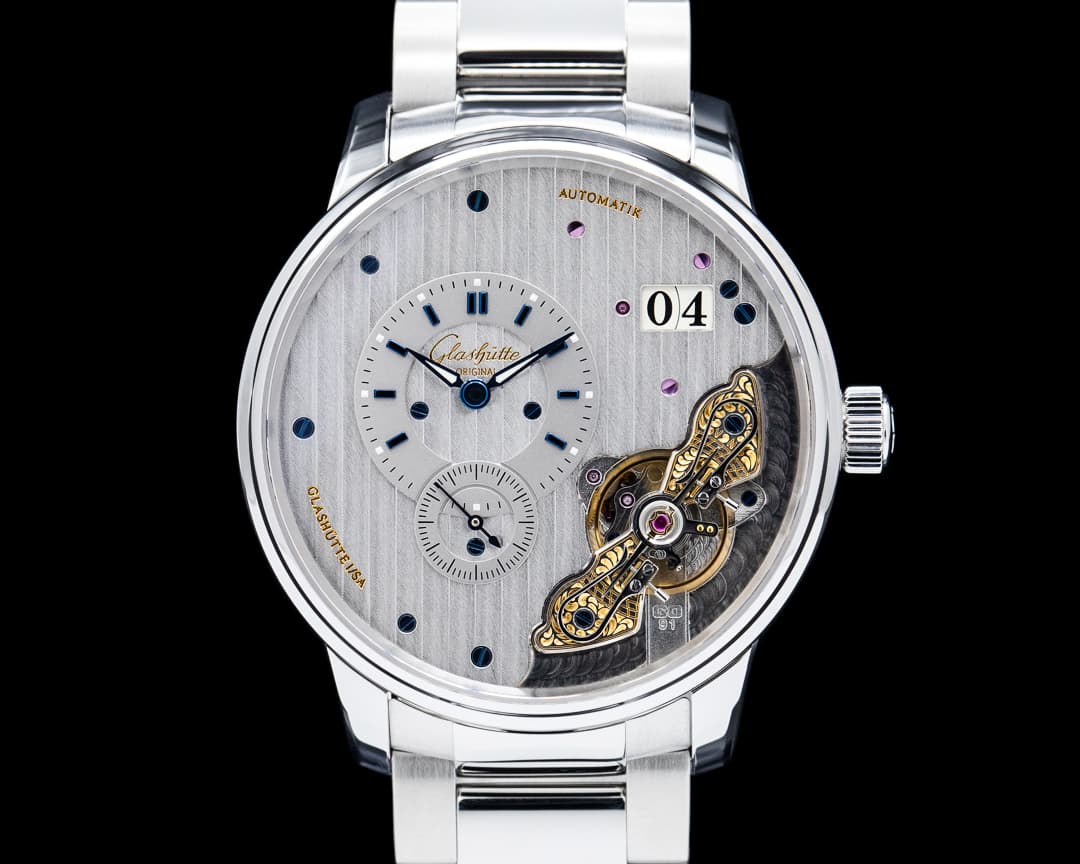 Glashutte Original 19102020271 PanoMaticInverse SS Galvanized Rhodium Dial