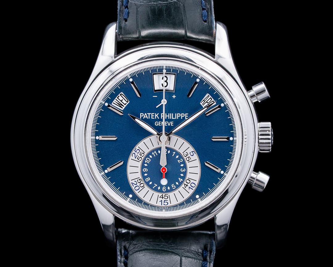 Image of Patek Philippe 5960P Annual Calendar Chronograph Platinum Blue Dial
