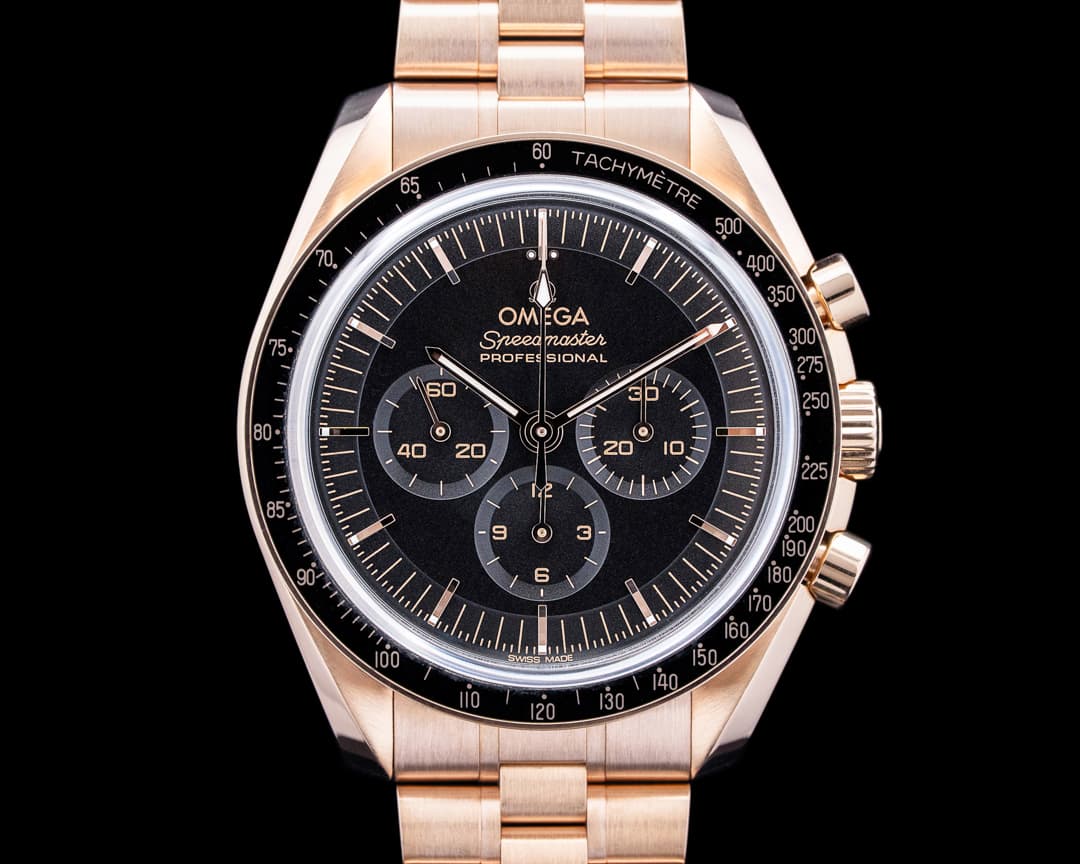 Omega Speedmaster Moonwatch 18K Sedna Gold Black Dial